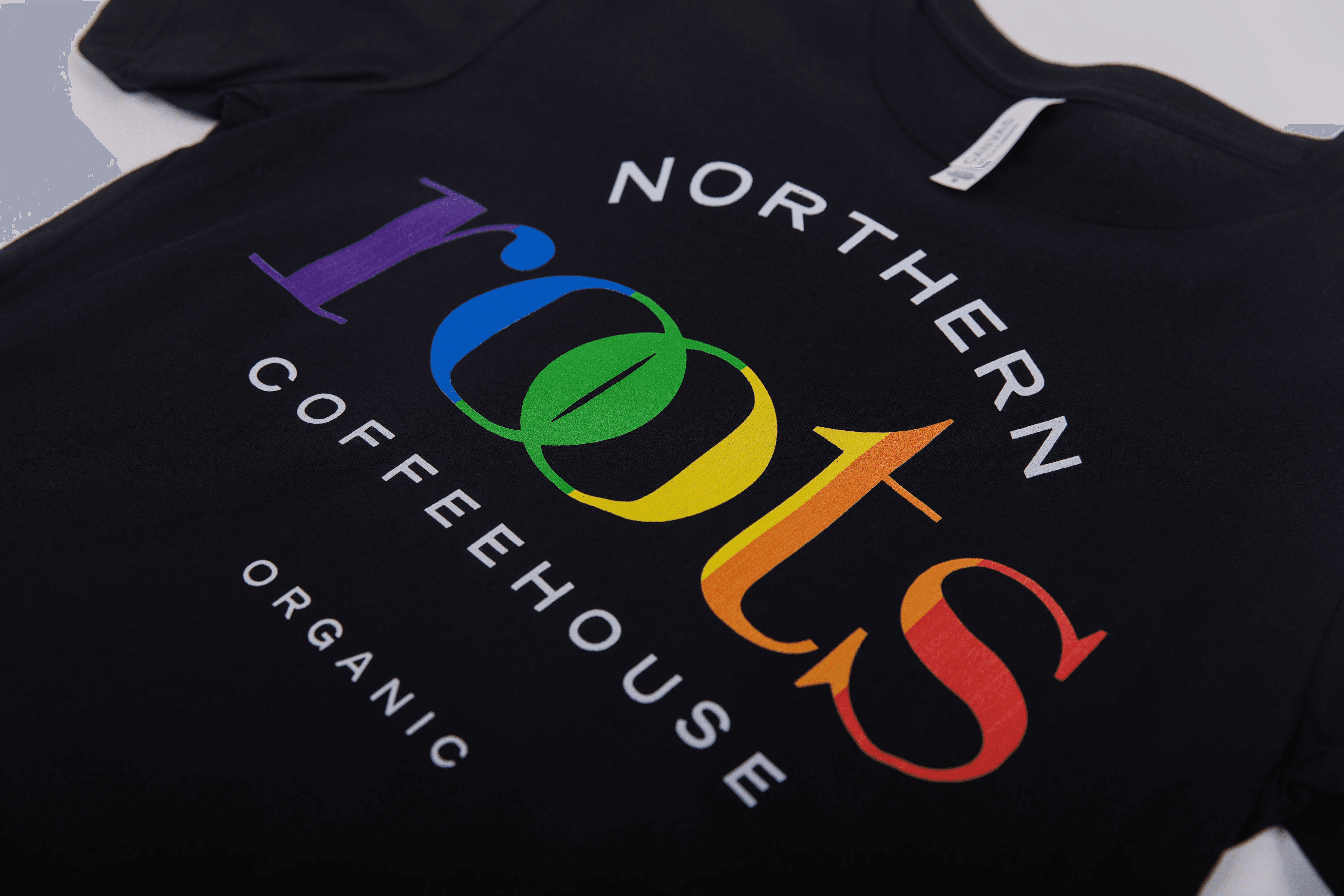 Northern roots coffehouse organic T-shirt